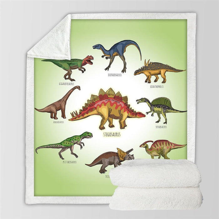 Kids Dinosaur Fluffy Soft Cotton Blanket