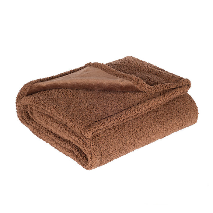 Flannel Cotton Wool Sherpa Thick Pet Blanket
